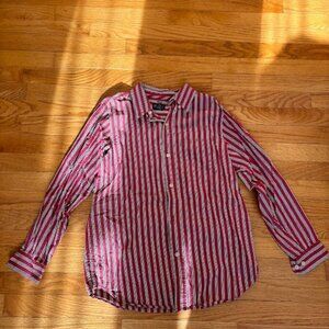 TCP Boys XL Red Striped Dress Shirt